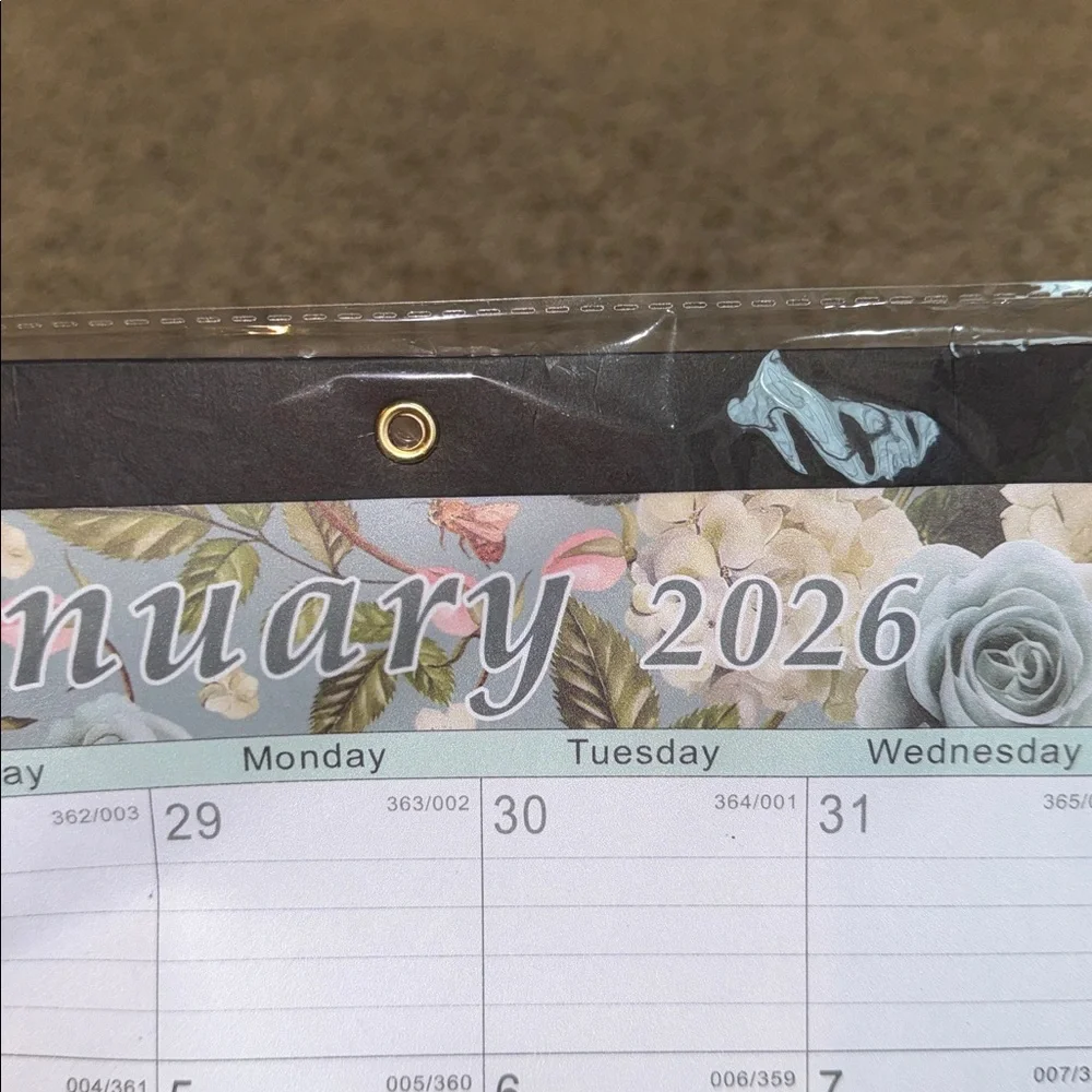 Floral Desk Calendar 2026-2027 18 Months